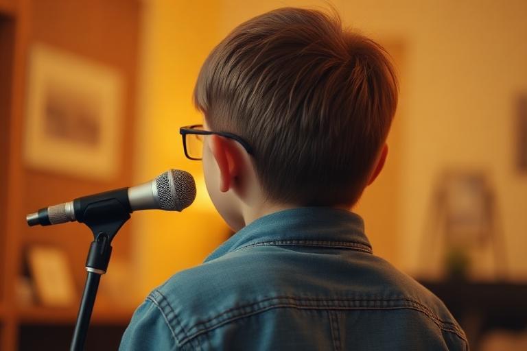 Person speaking in a video